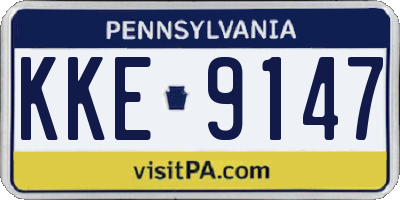 PA license plate KKE9147