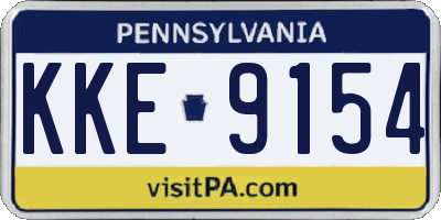 PA license plate KKE9154