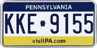 PA license plate KKE9155