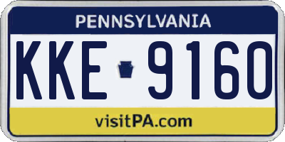 PA license plate KKE9160