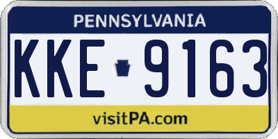 PA license plate KKE9163