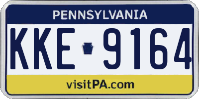 PA license plate KKE9164