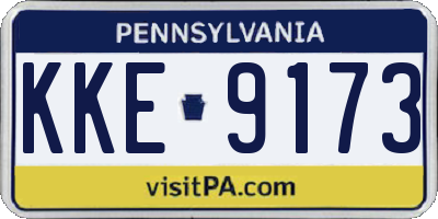 PA license plate KKE9173