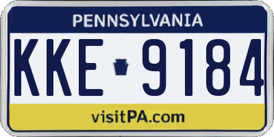 PA license plate KKE9184