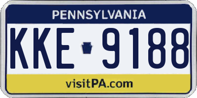 PA license plate KKE9188