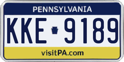 PA license plate KKE9189