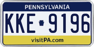 PA license plate KKE9196