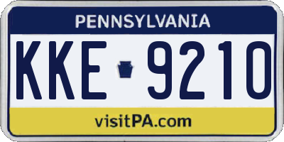 PA license plate KKE9210