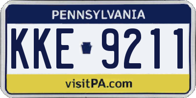 PA license plate KKE9211