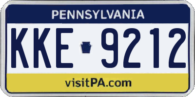 PA license plate KKE9212