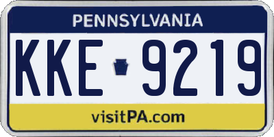 PA license plate KKE9219