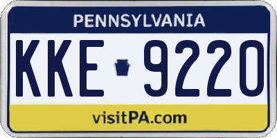 PA license plate KKE9220
