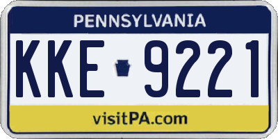 PA license plate KKE9221