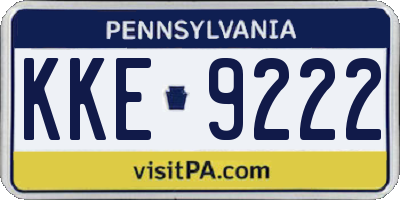 PA license plate KKE9222