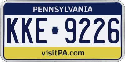 PA license plate KKE9226