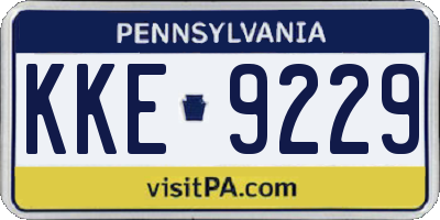 PA license plate KKE9229