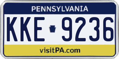 PA license plate KKE9236