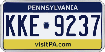 PA license plate KKE9237