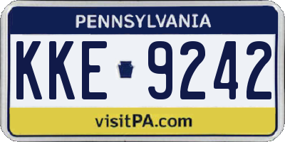 PA license plate KKE9242