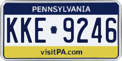 PA license plate KKE9246