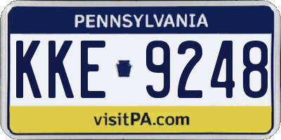 PA license plate KKE9248