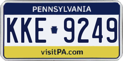PA license plate KKE9249