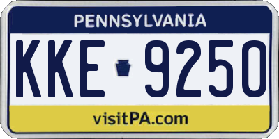 PA license plate KKE9250
