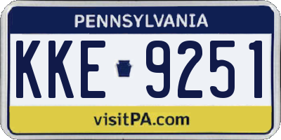 PA license plate KKE9251
