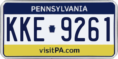 PA license plate KKE9261