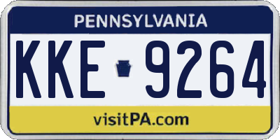 PA license plate KKE9264