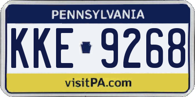 PA license plate KKE9268