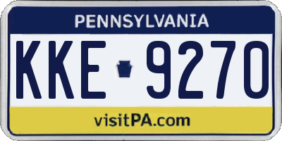 PA license plate KKE9270