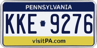 PA license plate KKE9276