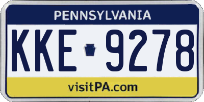 PA license plate KKE9278