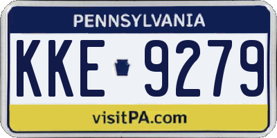 PA license plate KKE9279
