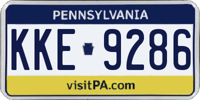 PA license plate KKE9286