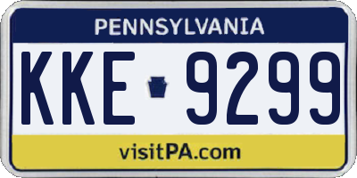 PA license plate KKE9299