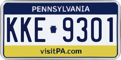 PA license plate KKE9301