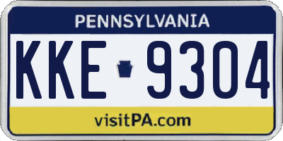 PA license plate KKE9304