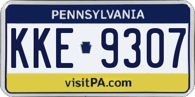 PA license plate KKE9307