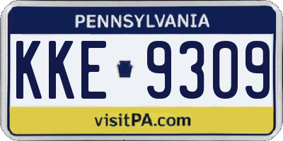 PA license plate KKE9309
