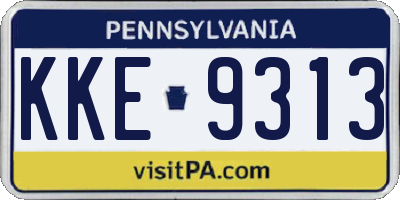 PA license plate KKE9313