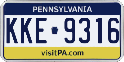 PA license plate KKE9316