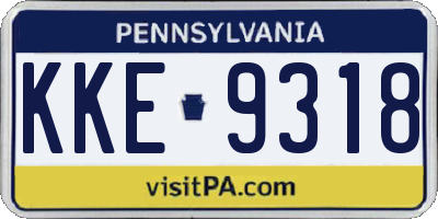 PA license plate KKE9318