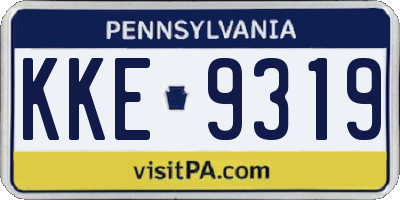 PA license plate KKE9319