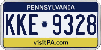 PA license plate KKE9328