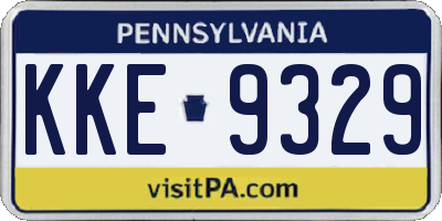 PA license plate KKE9329