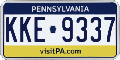 PA license plate KKE9337