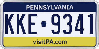 PA license plate KKE9341