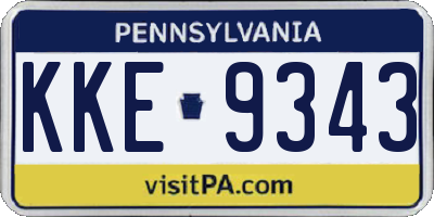 PA license plate KKE9343